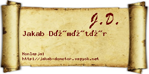 Jakab Dömötör névjegykártya