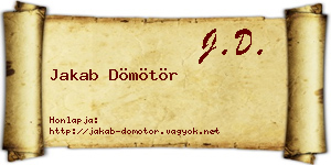 Jakab Dömötör névjegykártya